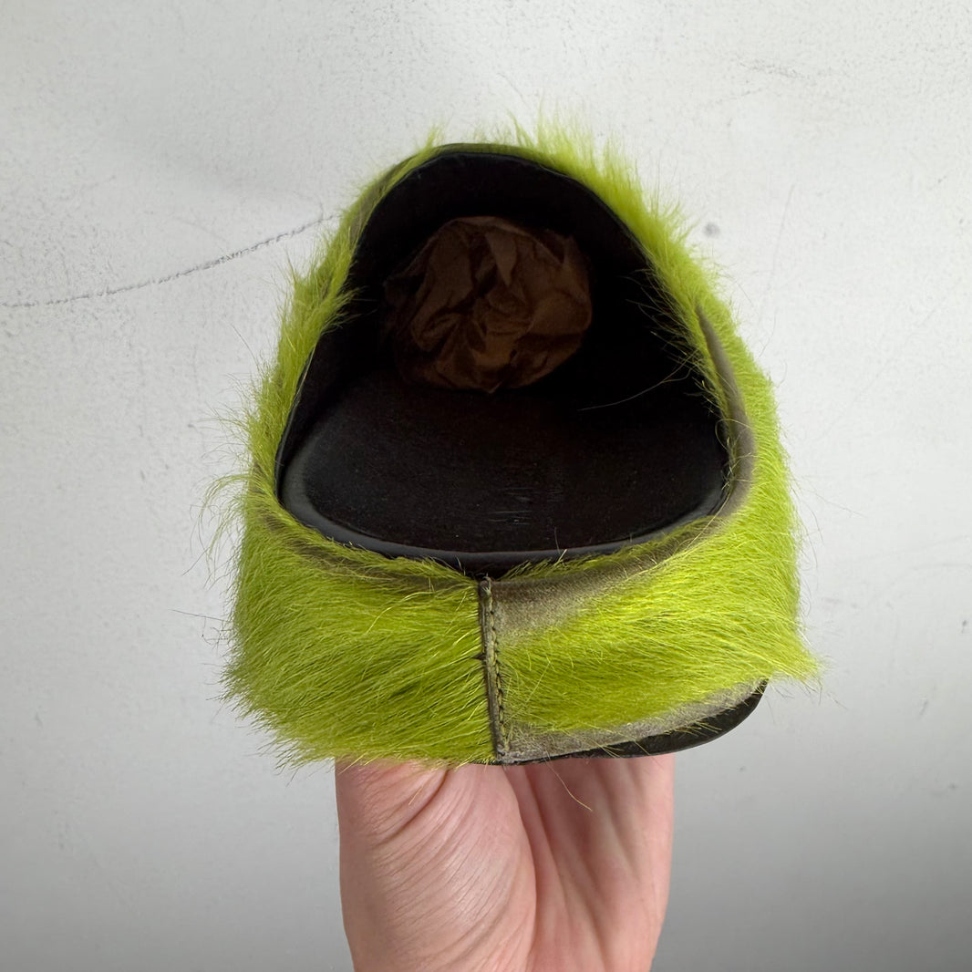 Marni Green Fur Fussbett Slides