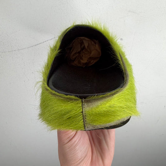 Marni Green Fur Fussbett Slides
