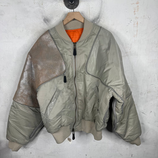 Kapital Gray Metallic Pillow Bomber Jacket