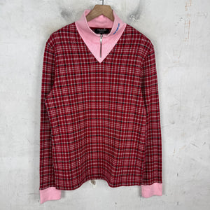 Calvin Klein 205W39NYC 1/4 Zip Plaid Sweater