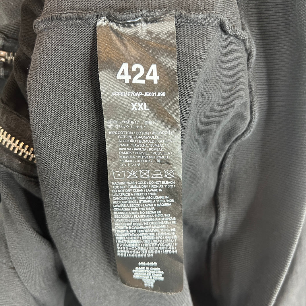 424 Academy Crest Striped Zip Hoodie