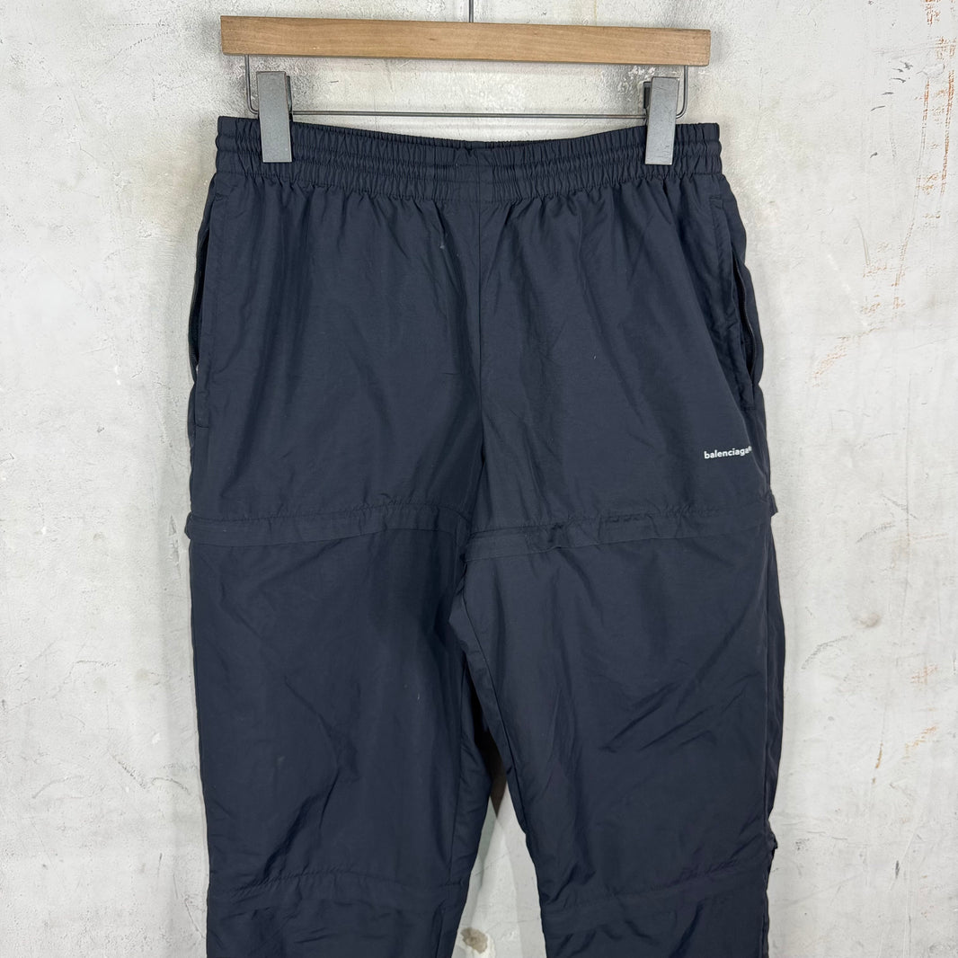 Balenciaga Black Logo Convertible Track Pants