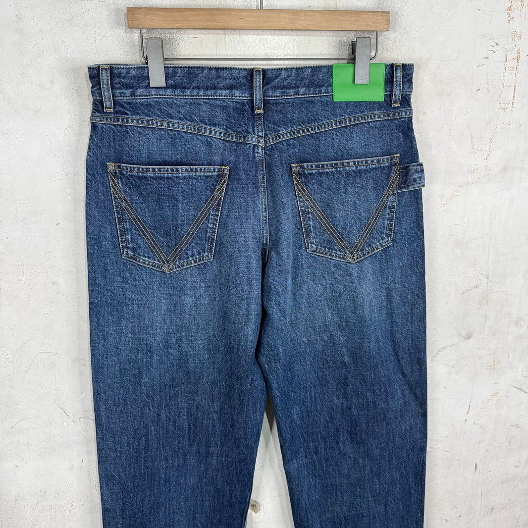 Bottega Veneta Straight Legged Medium Wash Jeans