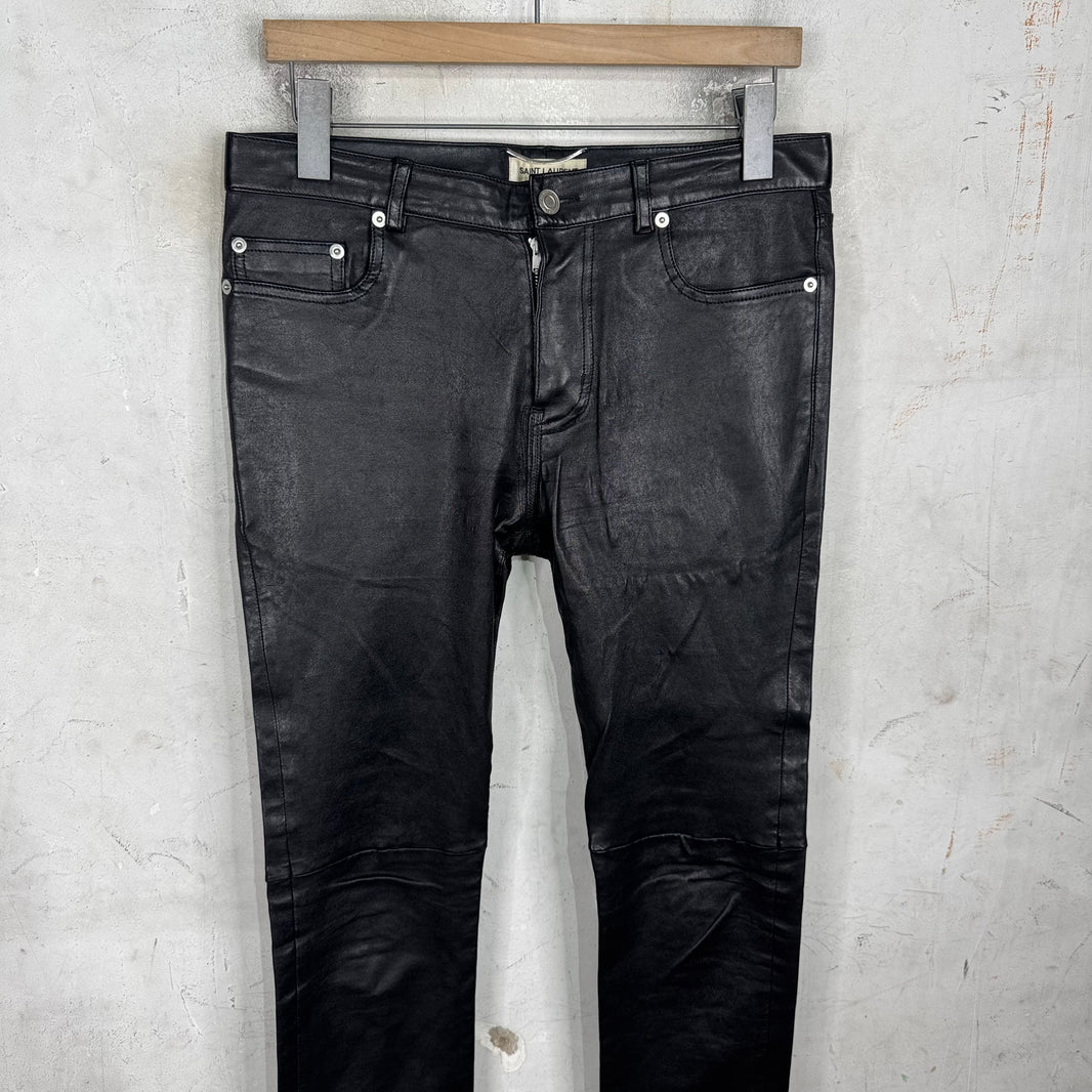 Saint Laurent Lambskin Leather Skinny Pants
