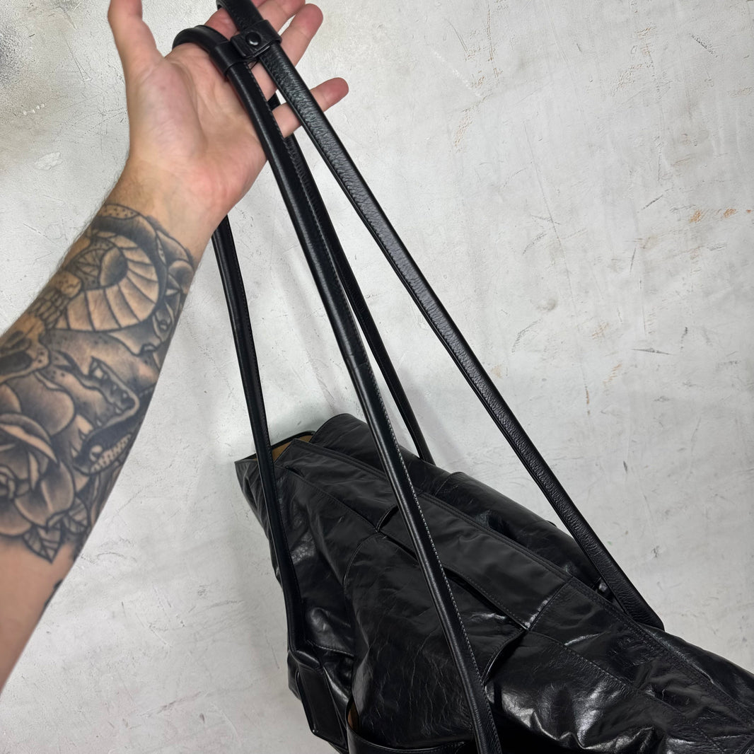 Bottega Veneta Black Arco Intrecciato Weekender Bag