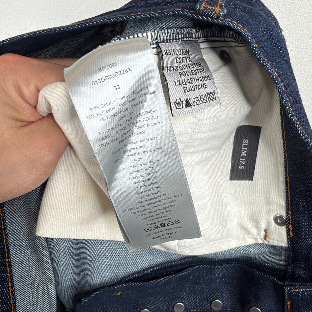 Dior Oblique Cuffed Indigo Jeans