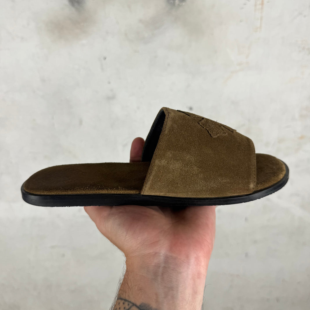 Chrome Hearts Suede Patch Slides