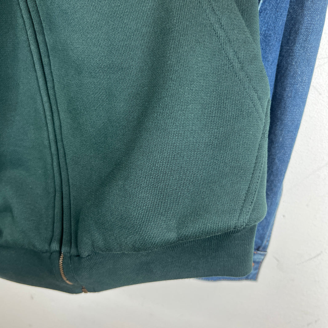 Balenciaga Blue/Green Twinset Hooded Denim Jacket
