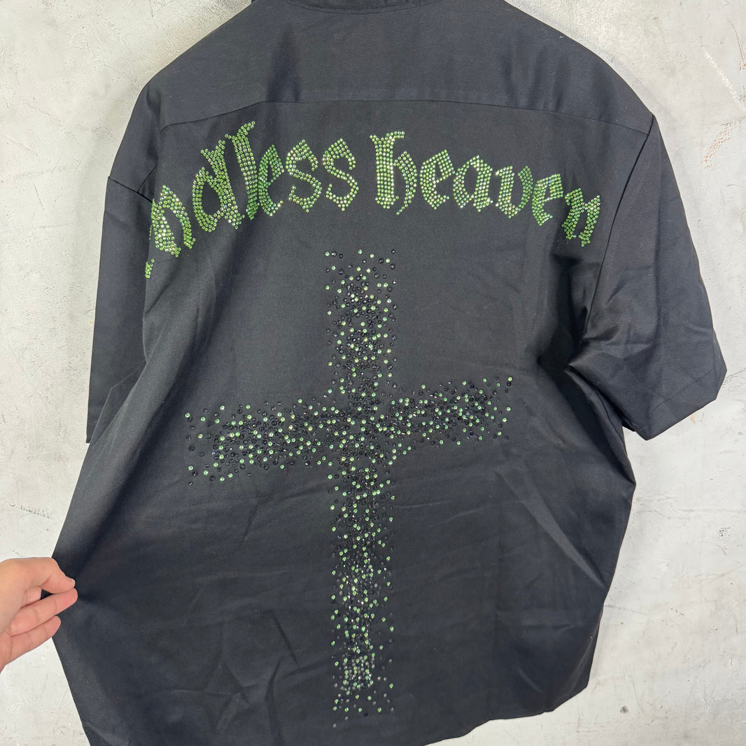 Endless Dickies Rhinestone Cross Mechanic Shirt