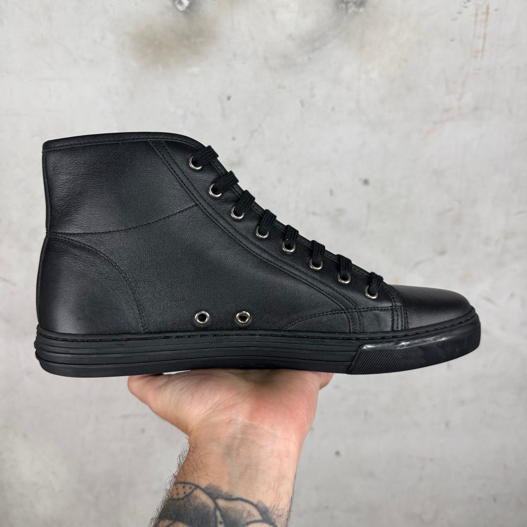 Gucci Black High Top Leather Sneakers