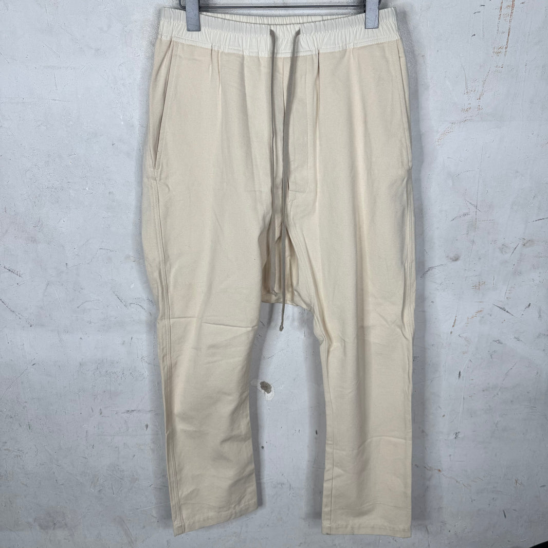 Rick Owens Cream DropCrotch Denim Pants
