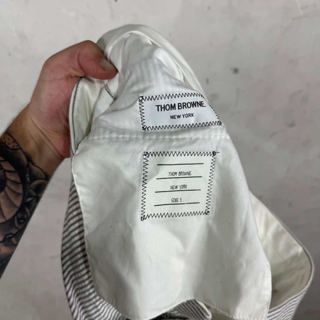 Thom Browne Striped Seersucker 2 Piece Suit