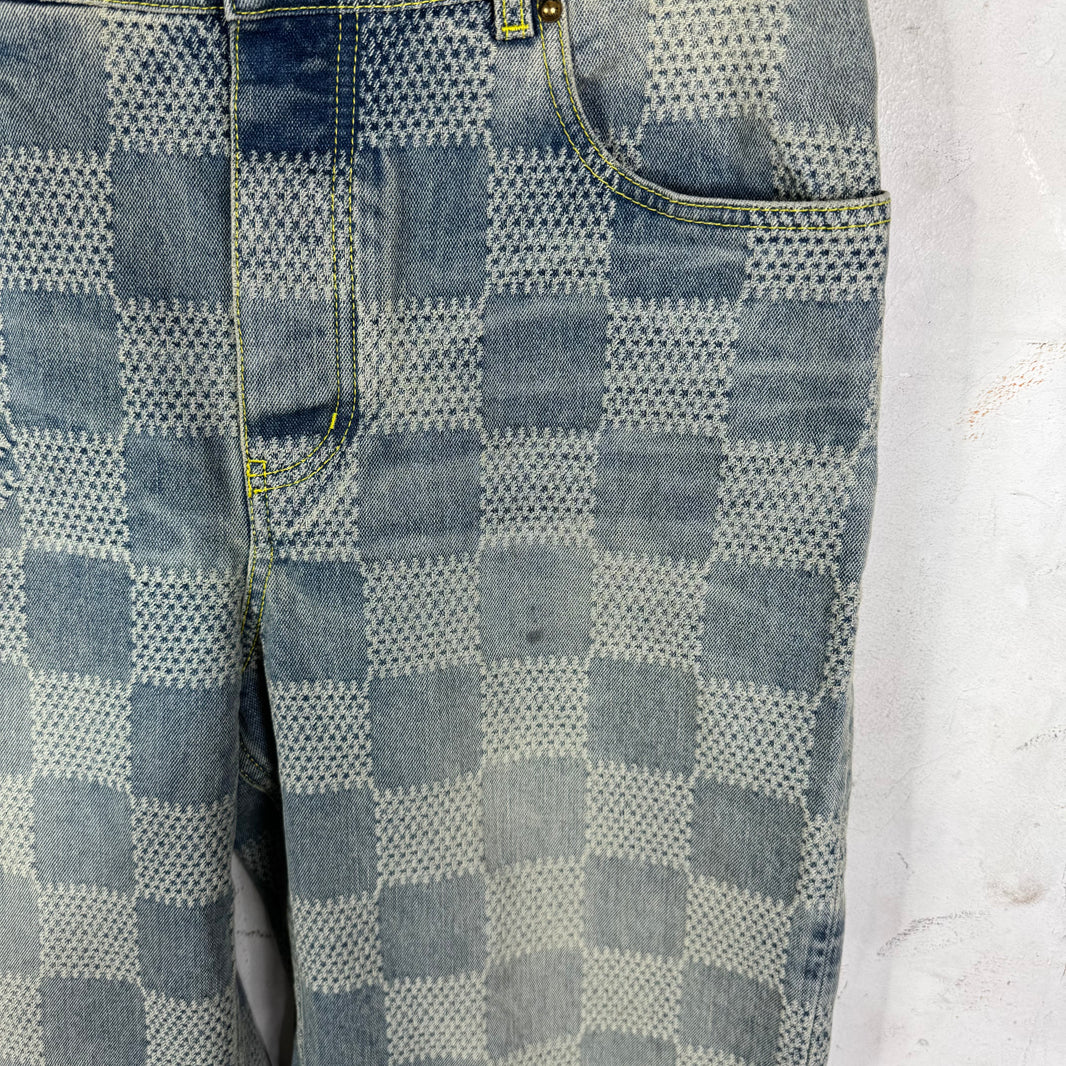 Louis Vuitton Lightwash Damier Skater Jeans