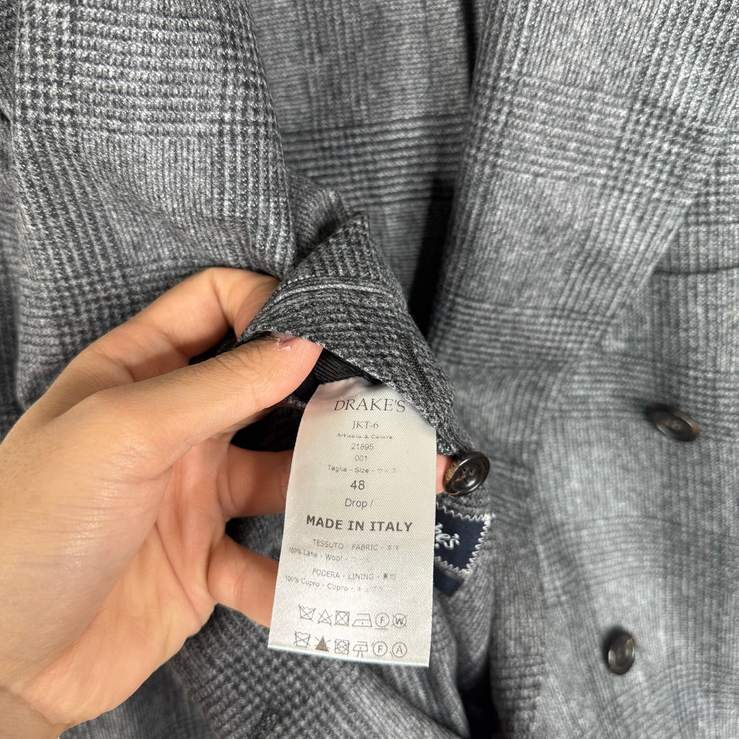 Drakes Plaid Double Breasted Blazer