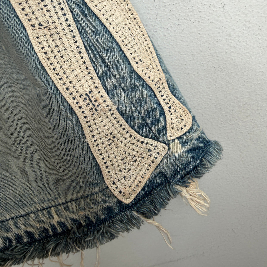 Kapital Blue Denim Bone Shorts