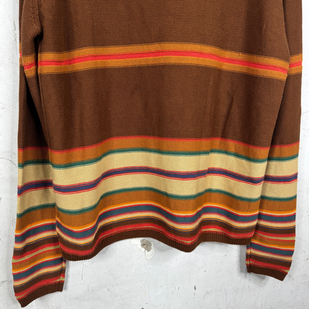 Acne Studios Brown Striped Face Sweater