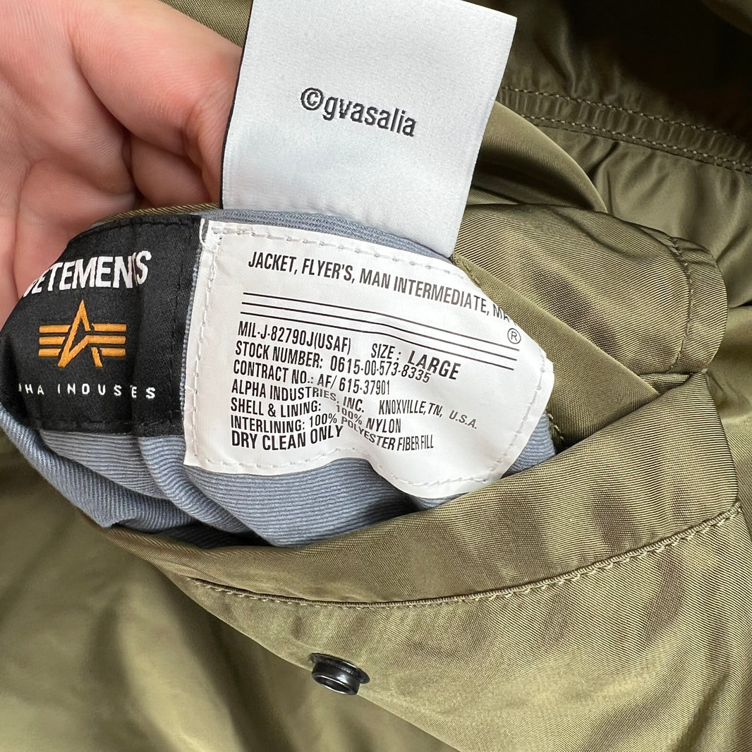 Vetements Alpha Industries Double Zip Bomber Jacket
