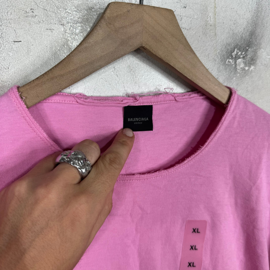 Balenciaga Pink Size Sticker Baby T-Shirt