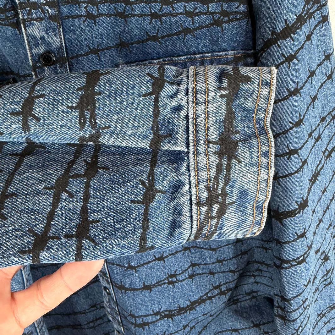 Vetements Barbed Wire Denim Button Up LS Overshirt