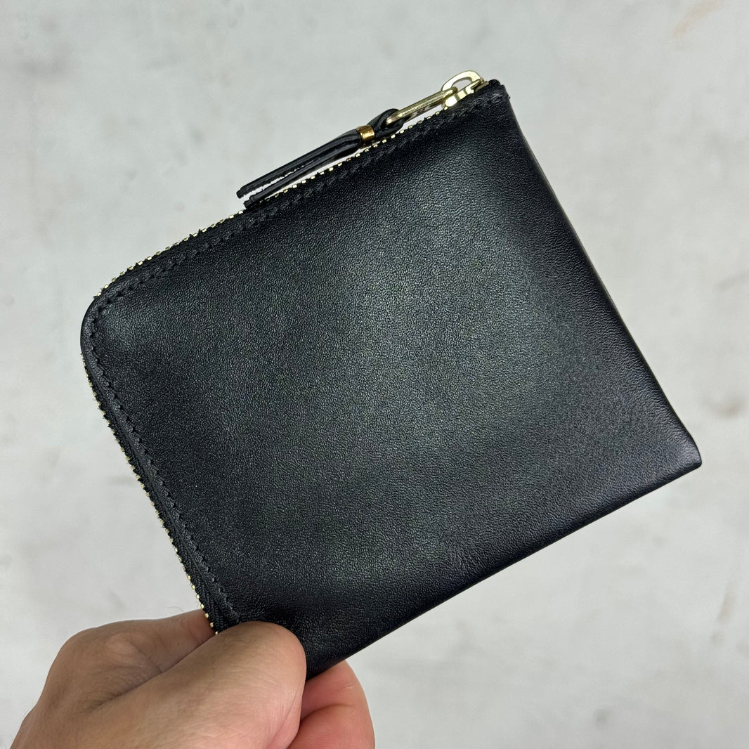 CDG Black Leather Zip Wallet