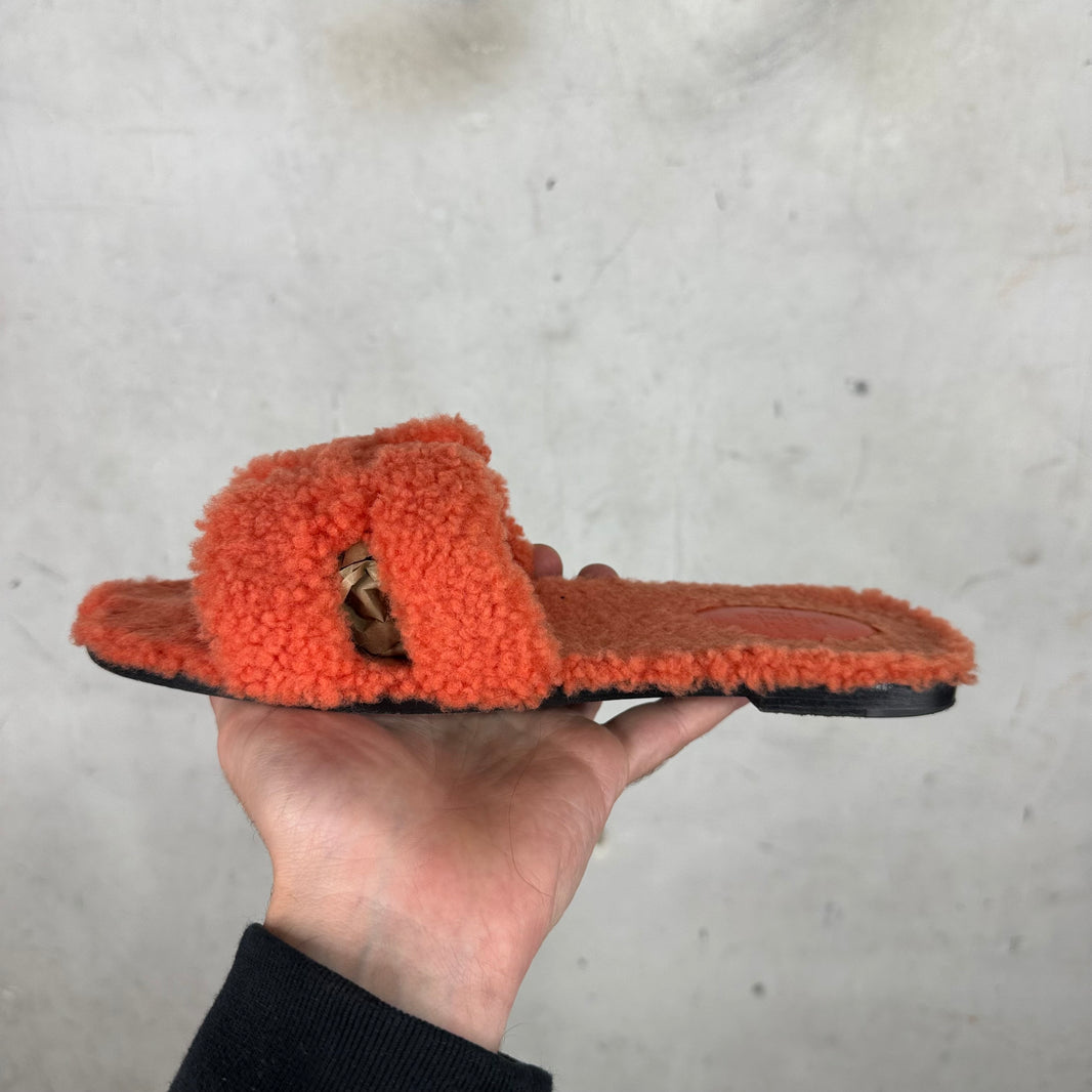 Hermes Fuzzy Oran Sandals