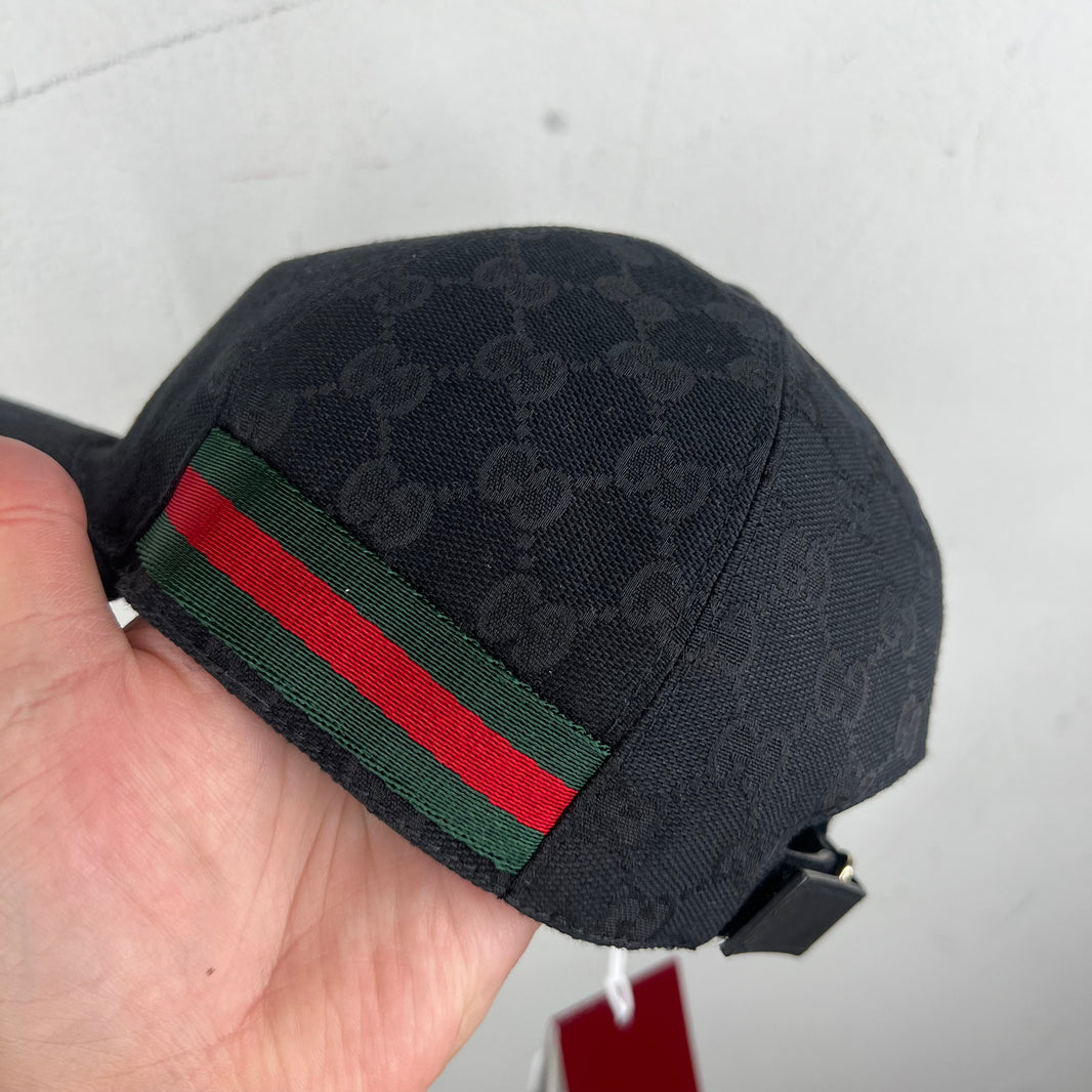 Gucci Black Monogram Web Hat