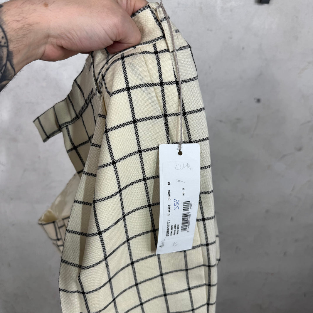 Marni Loose Beige Plaid Trousers