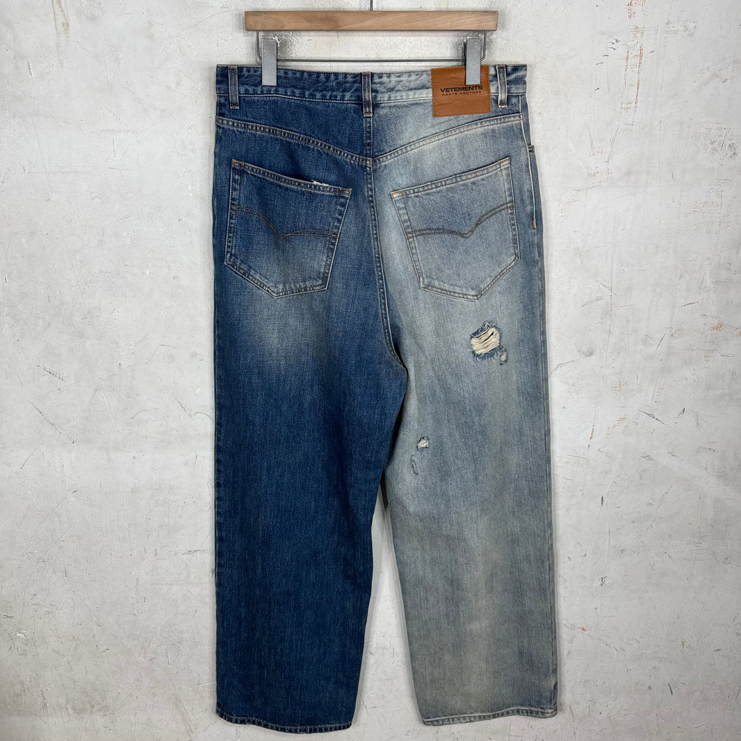Vetements Split Wash Baggy Jeans