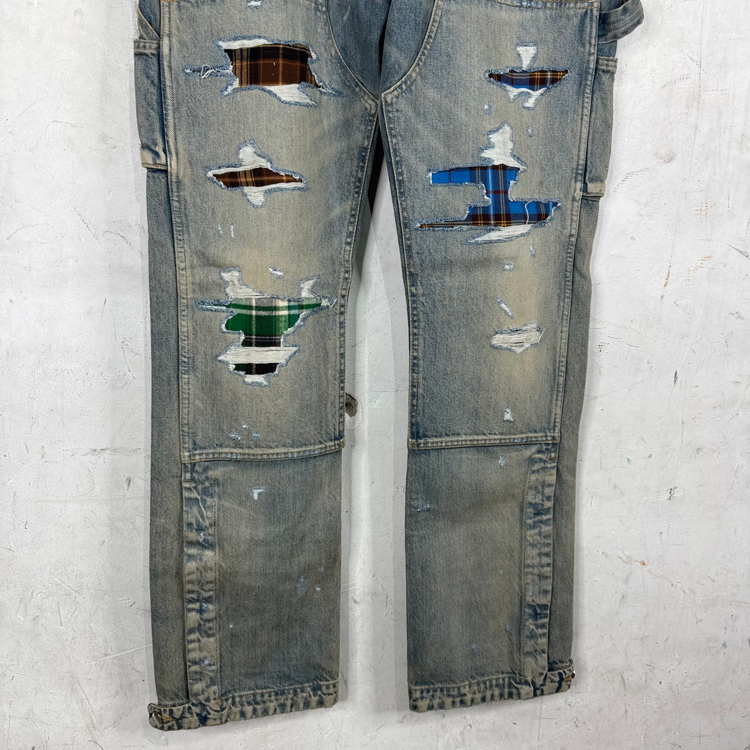 Amiri Lightwash Patched Carpenter Jeans