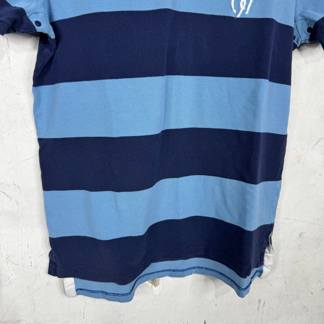 Ralph Lauren Blue Striped Crest Big Pony Polo