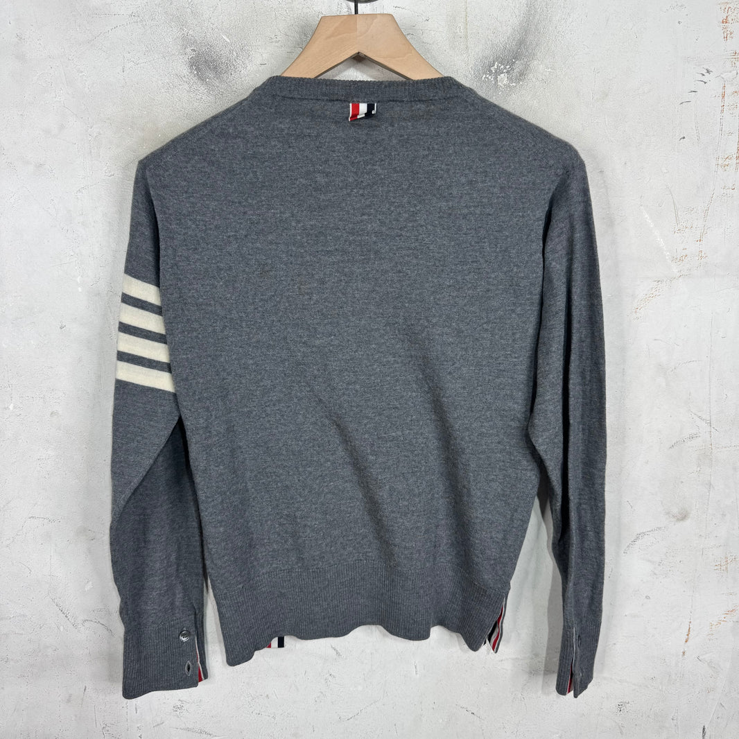 Thom Browne Grey Thin Striped Sweater