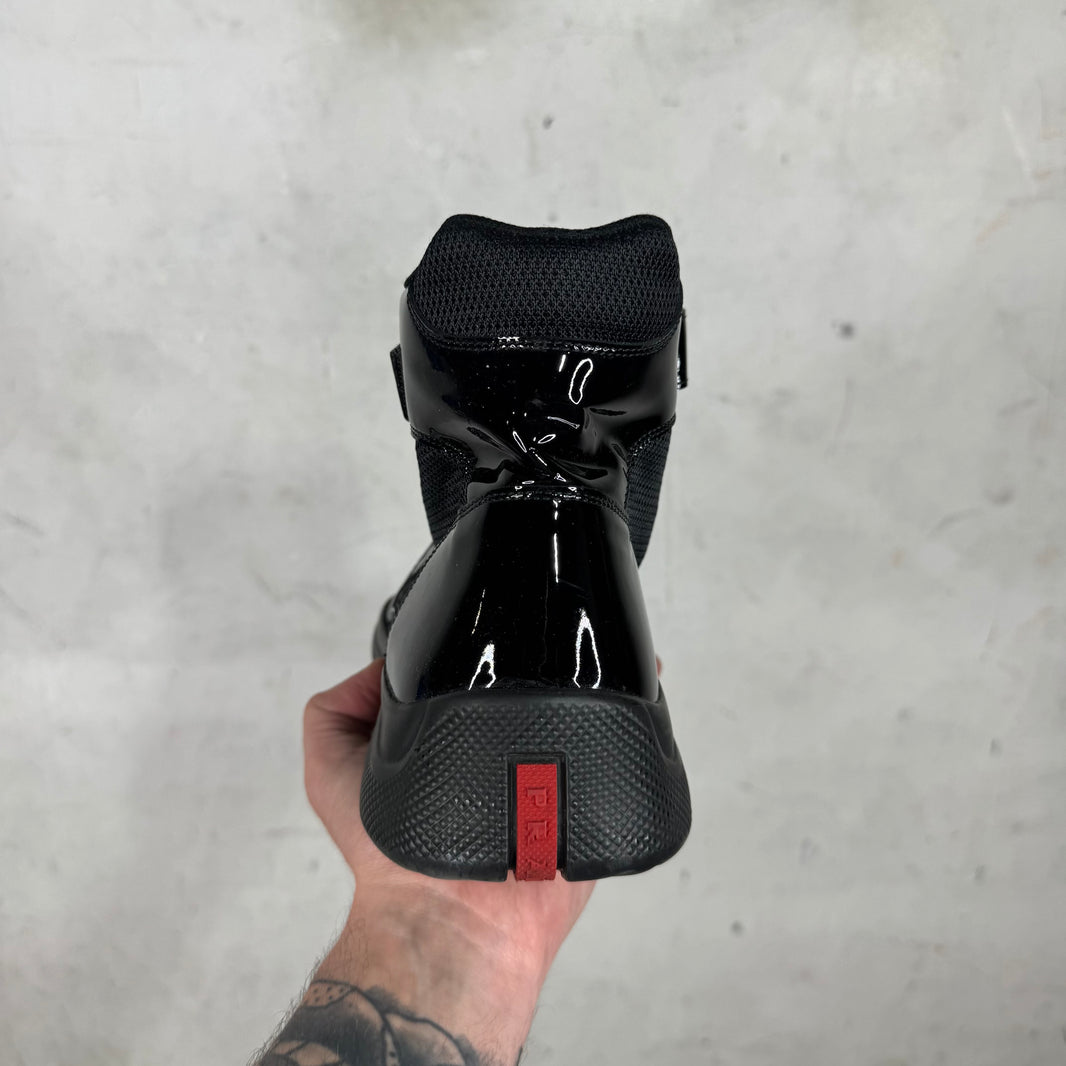 Prada Patent Triple Black High Americas Cup