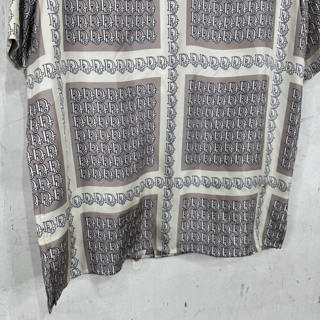 Dior Silk Grey/White Oblique Shirt