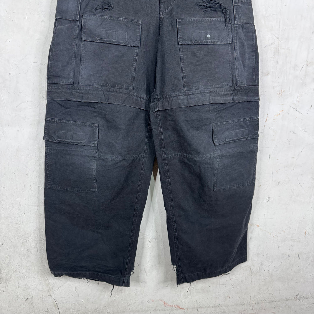 Balenciaga Distressed Ripstop Cargos
