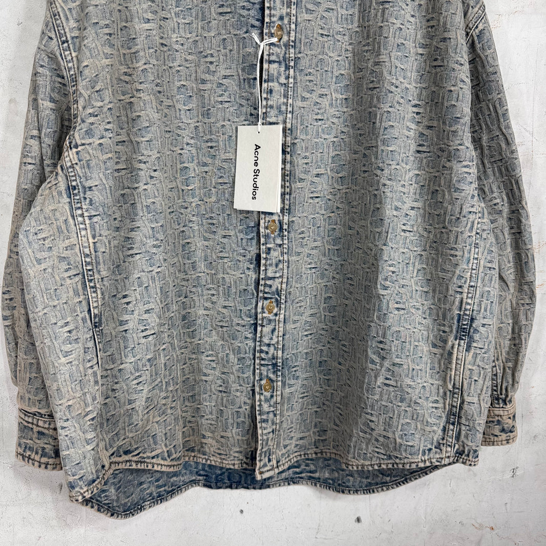 Acne Studios Jacquard Logo Denim Overshirt