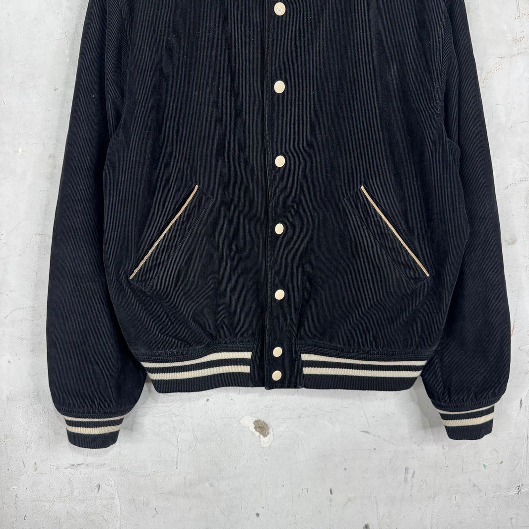 Celine Corduroy Logo Varsity Jacket