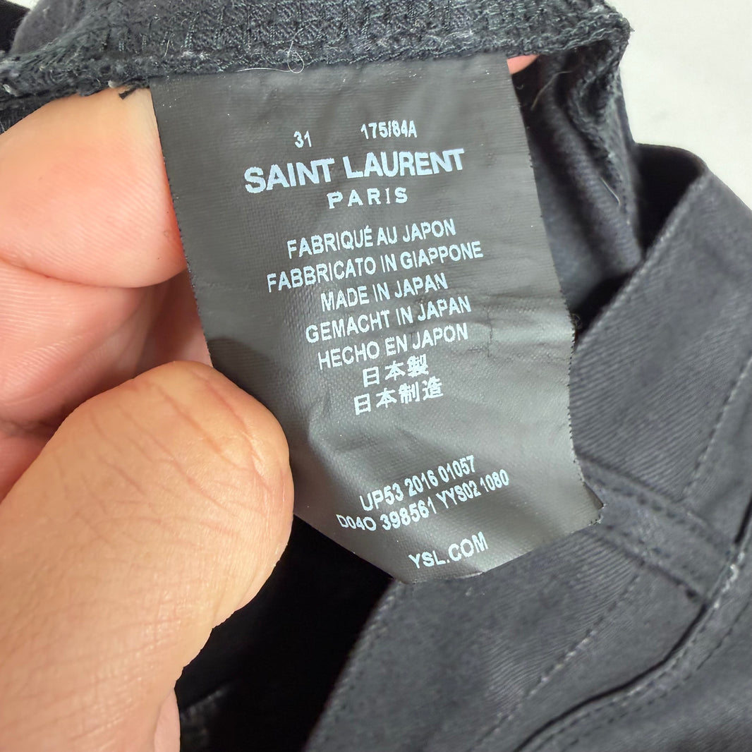 Saint Laurent Black Waxed Distressed D02 Jeans