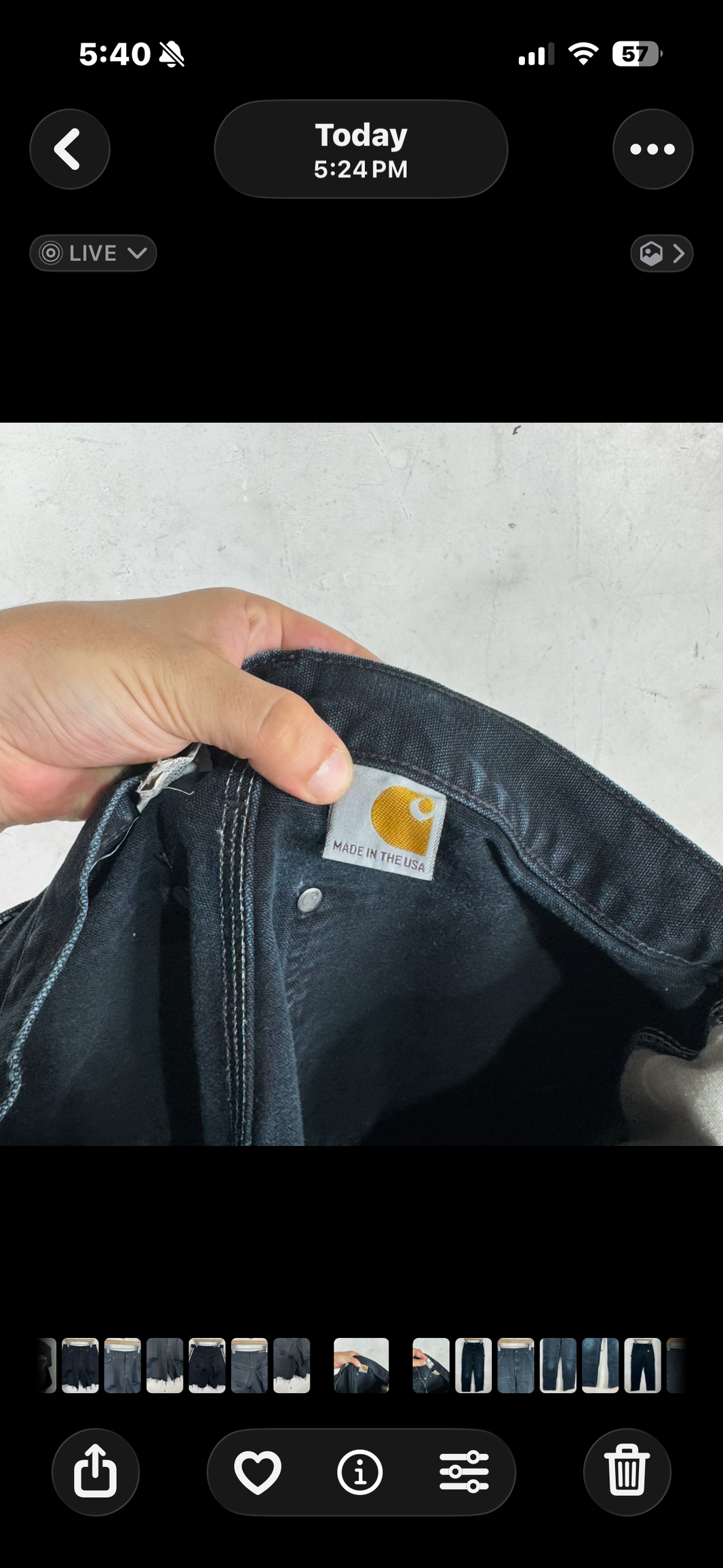 Carhartt Faded Black Smoked Double Knees