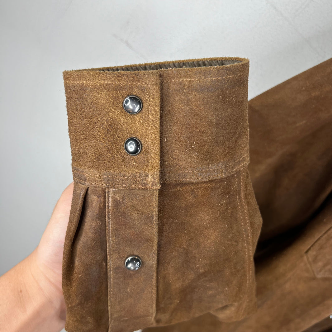 RRL Rough Out Suede Snap Button Overshirt