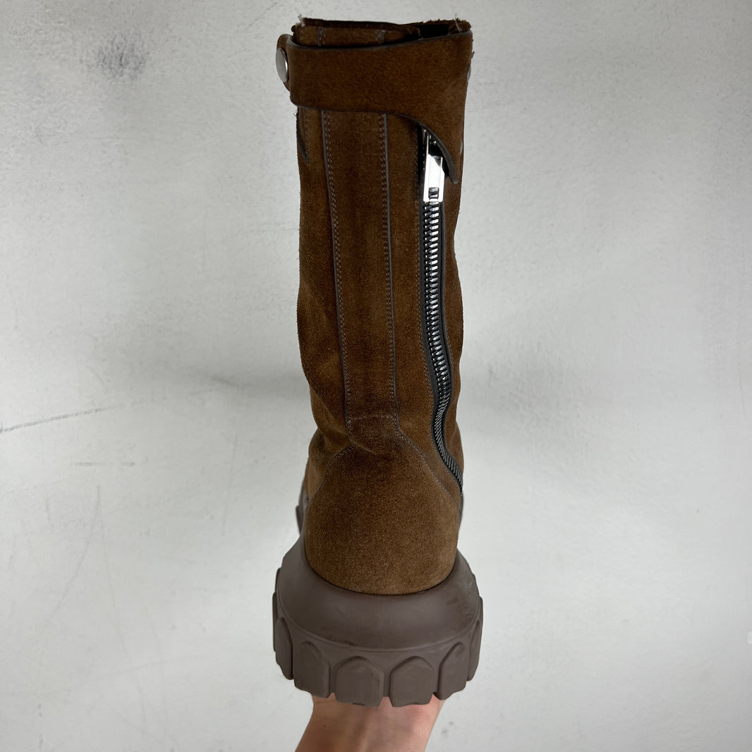 Rick Owens Suede Creeper Bozo Tractor Boots