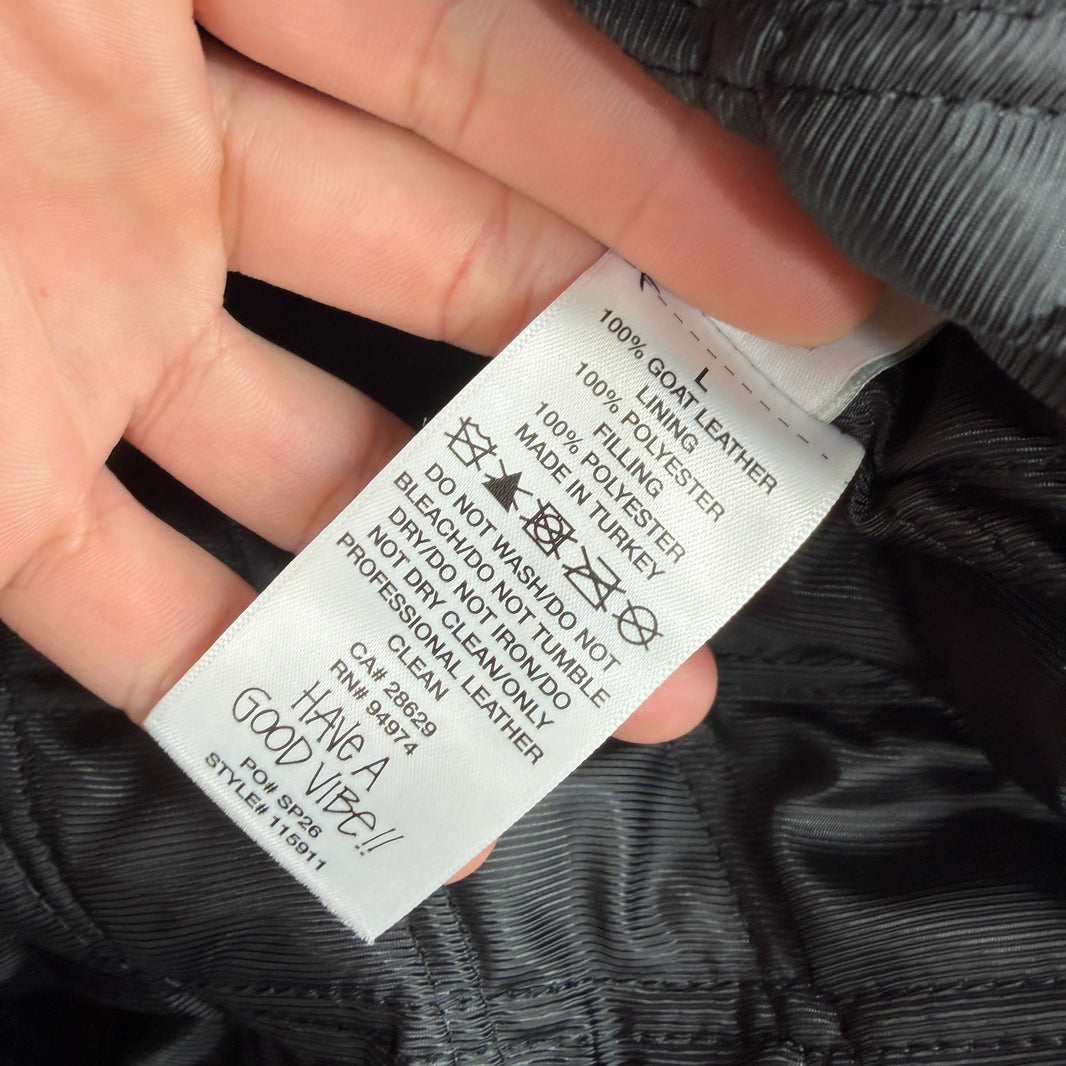 Stussy Brown Goat Leather Garage Zip Up Jacket