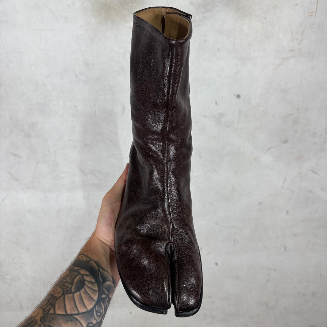 Margiela Brown Heeled Tabi Boots