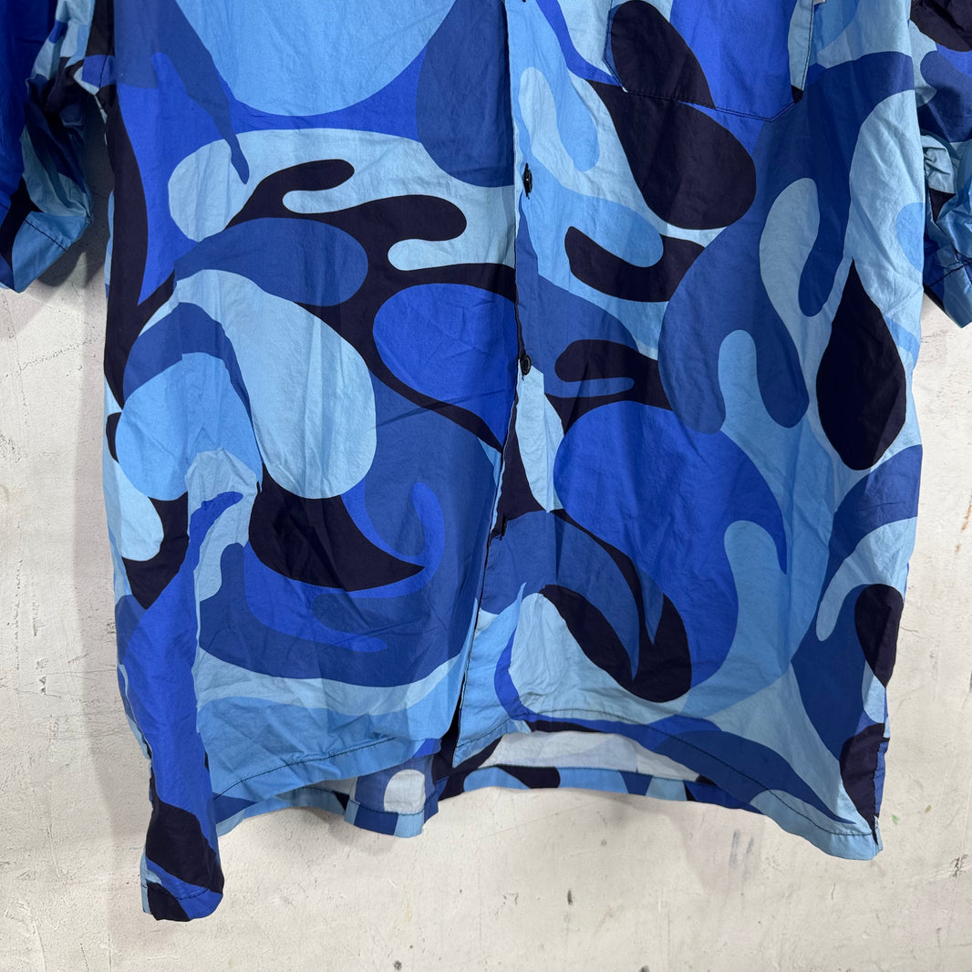 Marni Blue Camo S/S Button Up Shirt