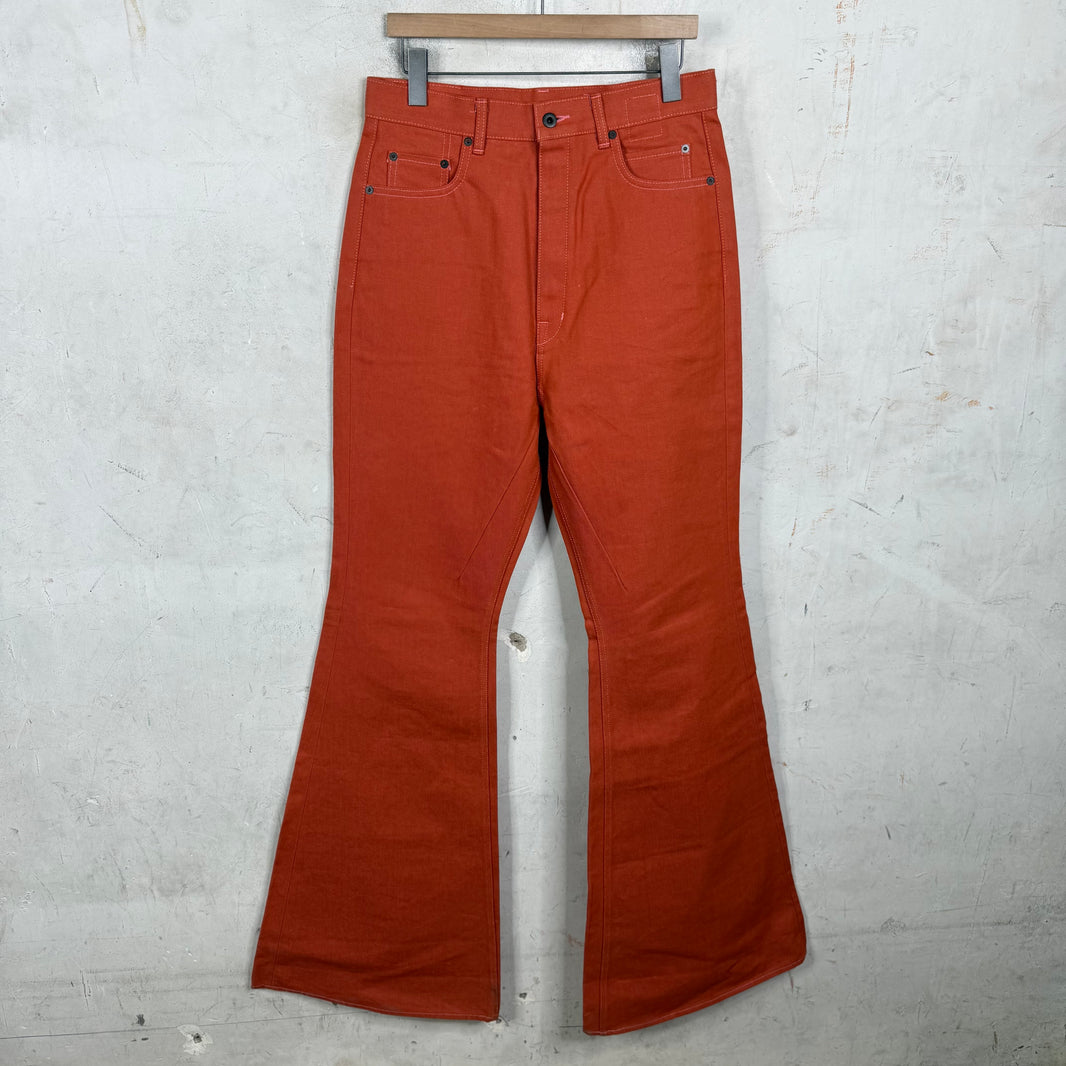 Rick Owens Orange Selvedge Bolan Bootcuts
