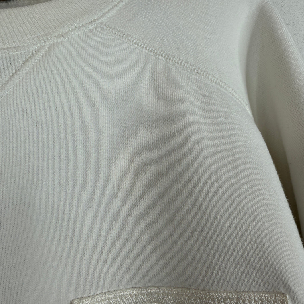 Dior Sacai White Zip Detail Crewneck