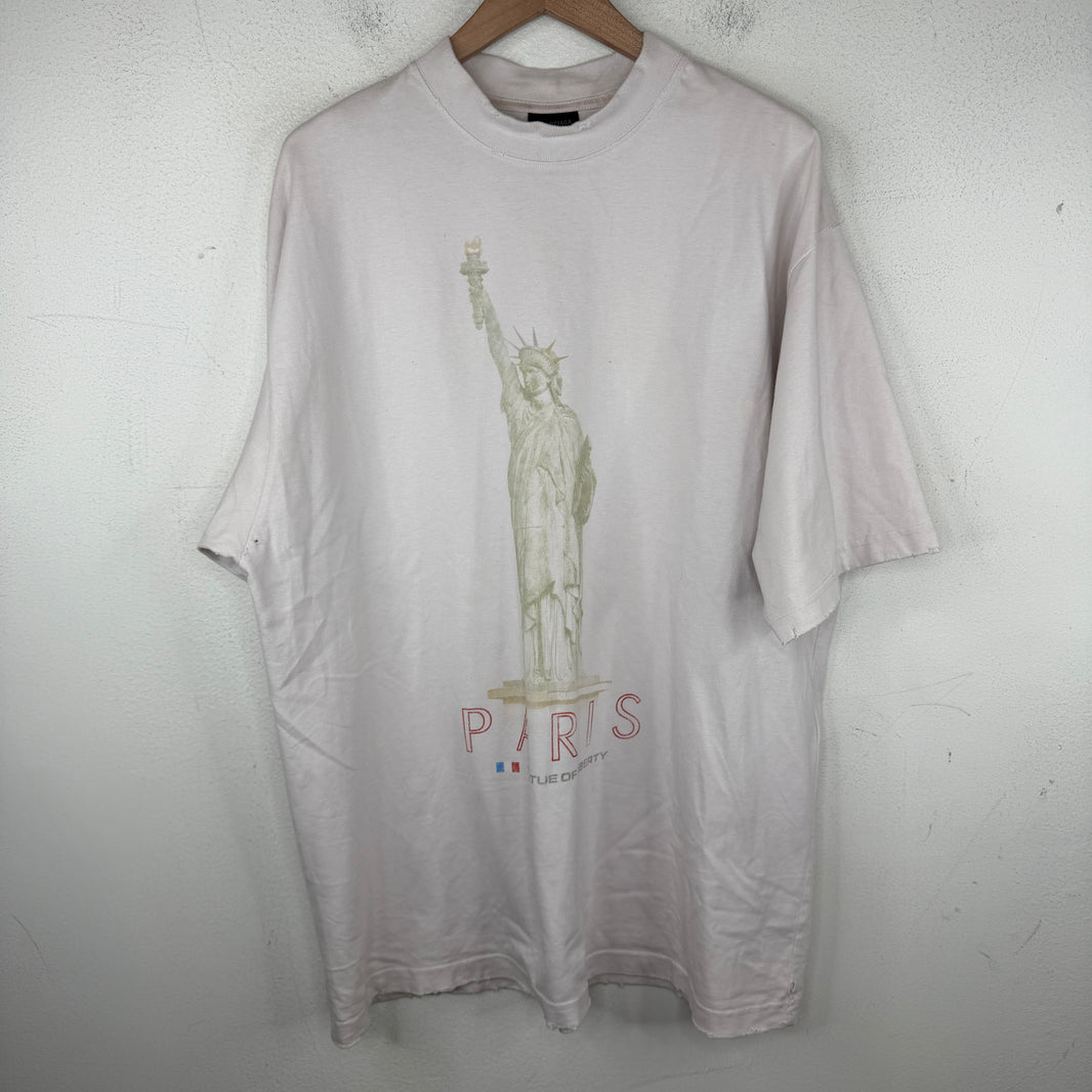 Balenciaga Distressed Paris Statue Of Liberty T-Shirt
