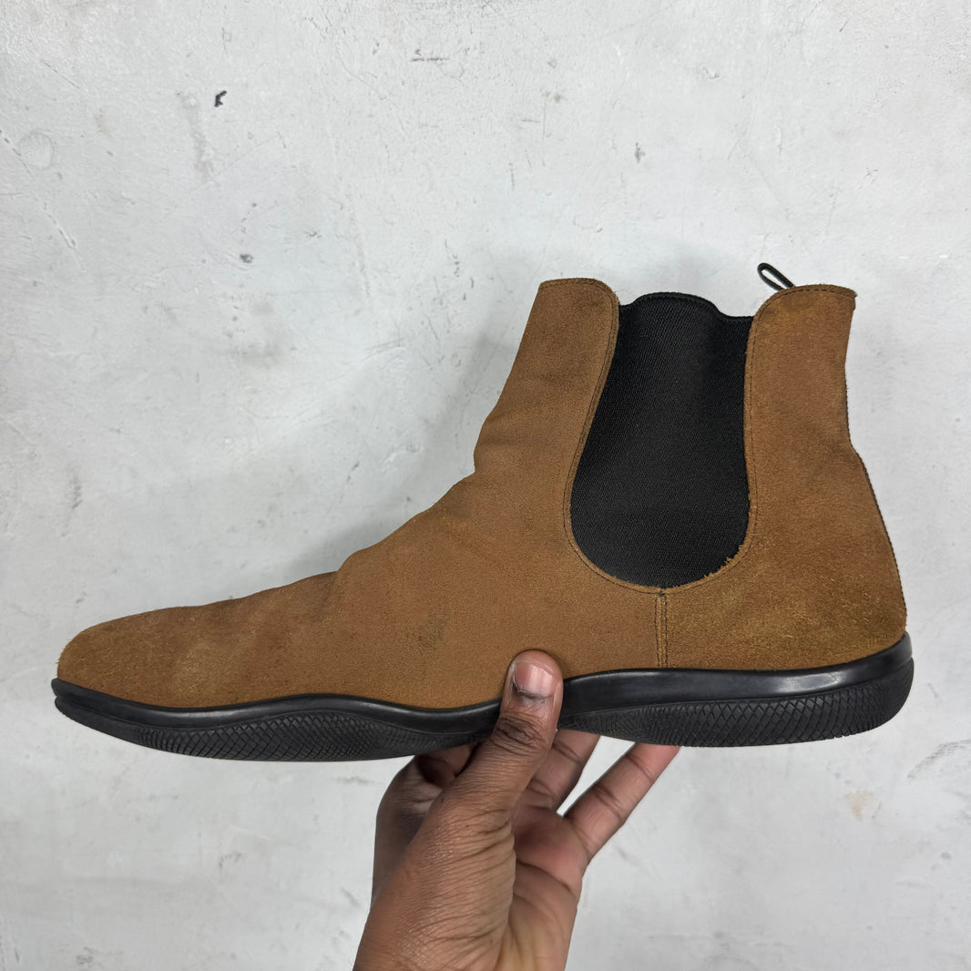 Prada Brown Chelsea Boots