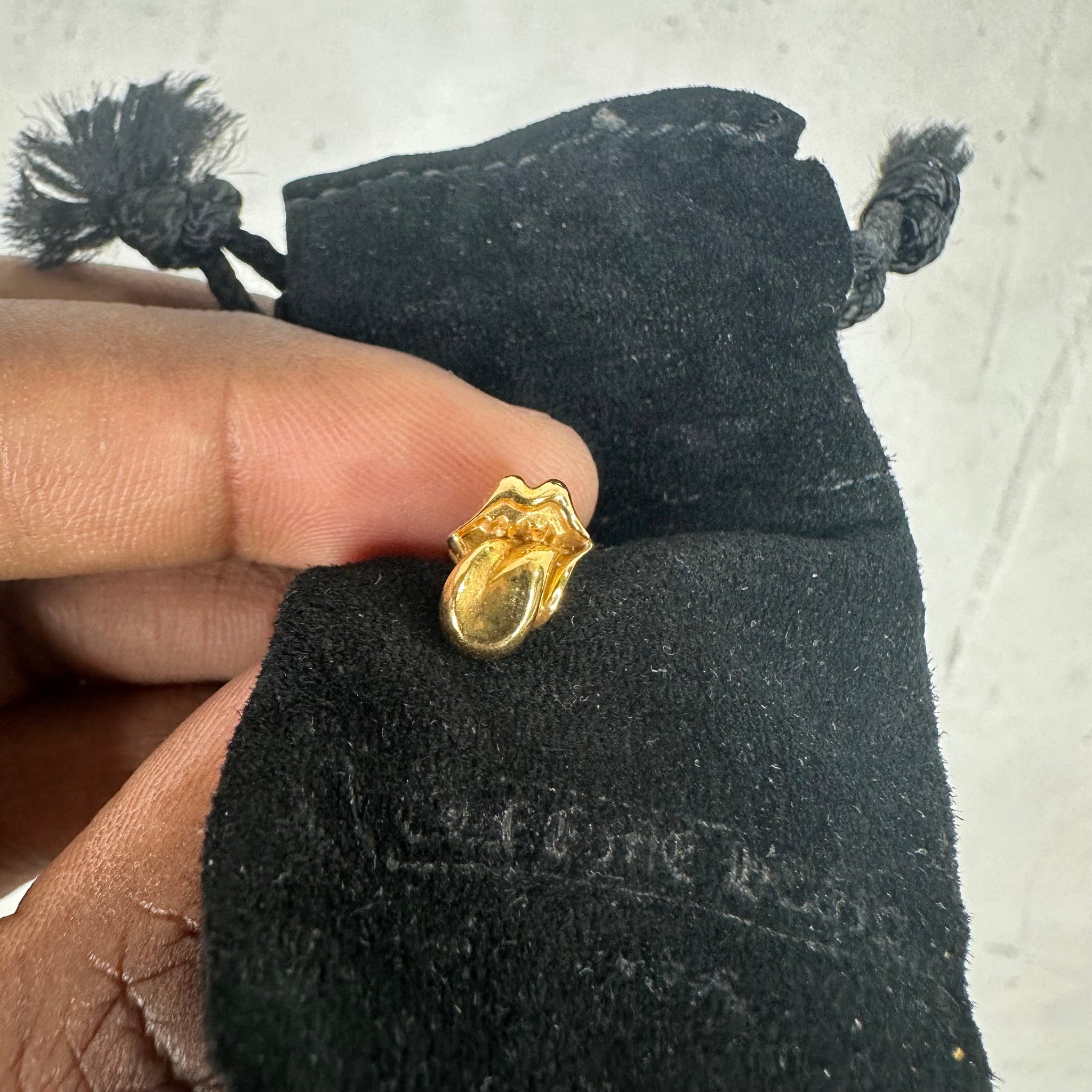 Chrome Hearts Gold Rolling Stones Earring