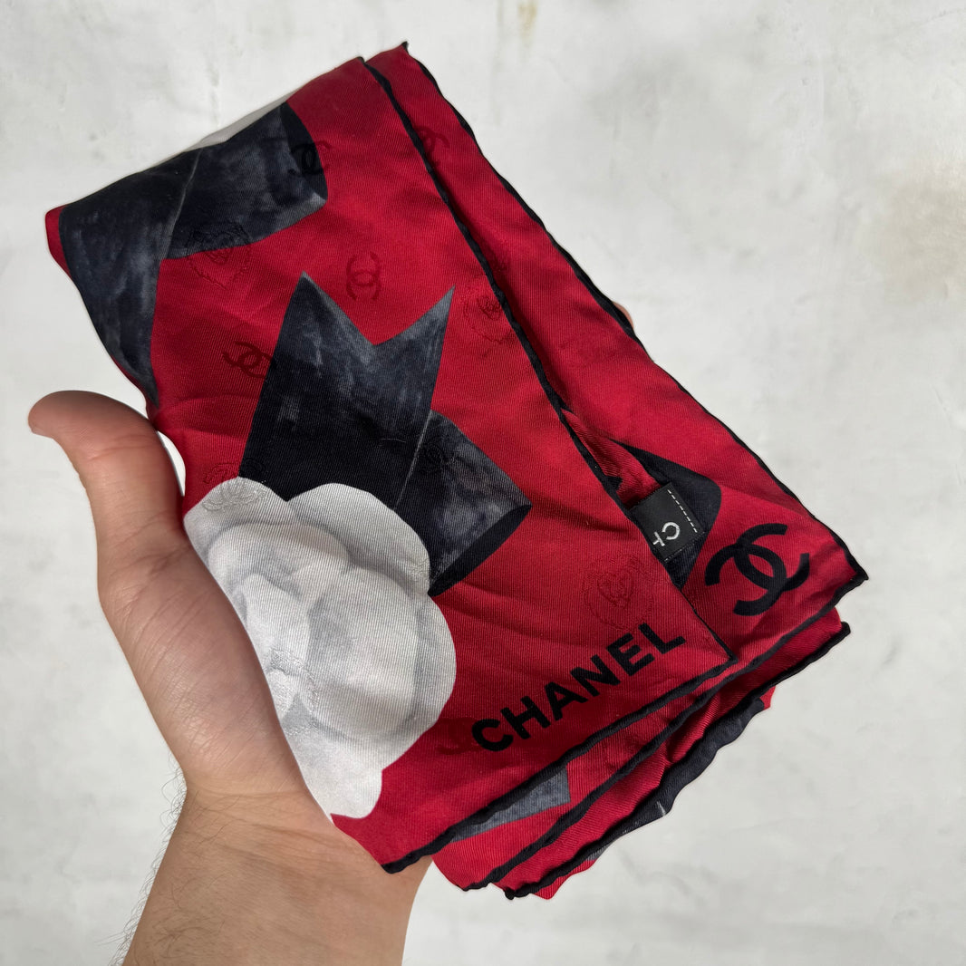 Chanel Rose Silk Scarf