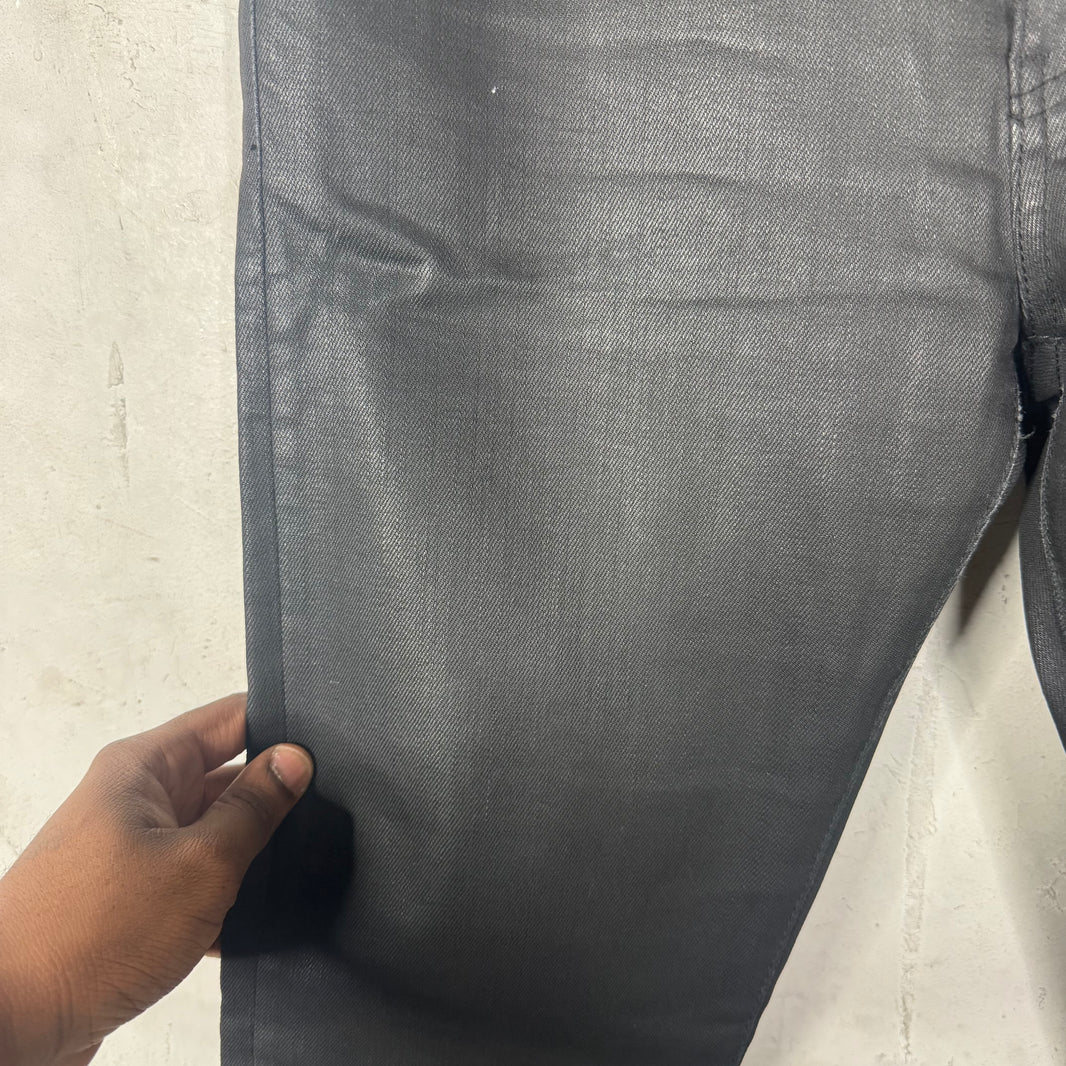 Saint Laurent Black Waxed D02 Skinny Jeans